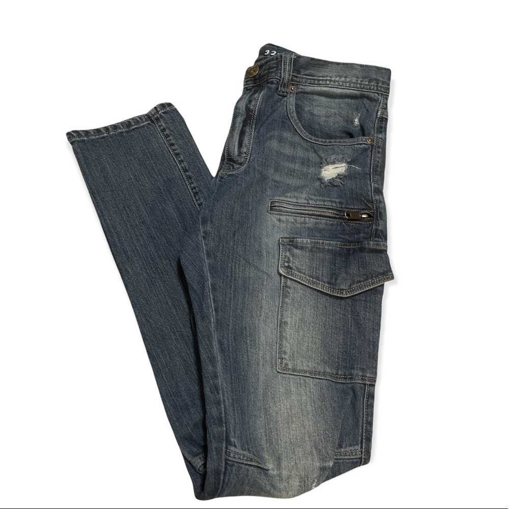 Mens Distressed MOTO Decoy size 32 Streetwear jeans like new